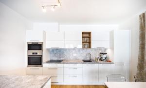 Kuchyň nebo kuchyňský kout v ubytování Silvie Apartments - Zlaté Terasy