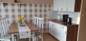 Kuchyň nebo kuchyňský kout v ubytování Apartamenty Fala