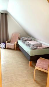 Een bed of bedden in een kamer bij Apartmán Mikulov