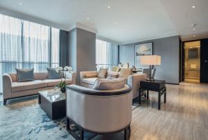 Posezení v ubytování Oakwood Residence Damei Beijing