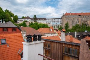 Udsigt til Český Krumlov eller udsigt til byen taget fra bed & breakfast-stedet