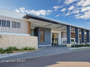 a rendering of a school building with a lot at Bay Parklands 22 foxtel pool tennis court spa child friendly in Nelson Bay