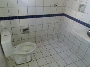 y baño con aseo blanco y lavamanos. en CASA das ORQUÍDEAS NOTA 1000, en Teresina