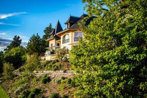 a large house on top of a hill with trees at Hôtel L'Incomparable by Les Etincelles in Tresserves