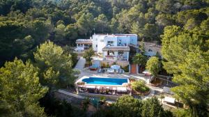 an aerial view of a house with a swimming pool at Can Paredes Ibiza in Ibiza Town