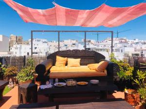 A seating area at El Beaterio Apartments