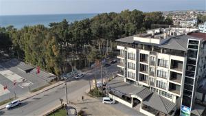 an aerial view of a building and a street at Elada Luxury Otel in Arsuz