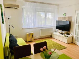 TV a/nebo společenská místnost v ubytování Kálvária Apartman Szeged