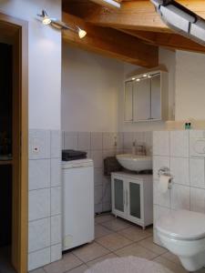 因澤爾的住宿－Ferienwohnung Anastasia，一间带卫生间和水槽的浴室
