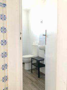 La salle de bains est pourvue de toilettes et d'un lavabo. dans l'établissement Porto Republica Downtown, à Porto