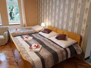 Posteľ alebo postele v izbe v ubytovaní Vila Janáčkova - 1st republic villa