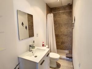 ein Badezimmer mit Waschbecken, Toilette und Dusche in der Unterkunft Hanna-Logis in Antibes + 16 Fotos