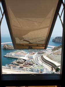 a view of a construction site from a window at Al-marsa2 in Al Hoceïma