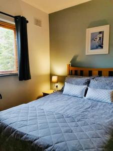 a bedroom with a large bed and a window at Riverfield Lodge in Athboy