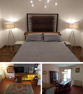 um quarto com uma cama e uma sala de estar em Casa Chiantishire em Montespertoli