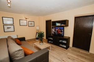 Televízia a/alebo spoločenská miestnosť v ubytovaní Lee house, WI-FI,FREE PARKING, HOT TUBE