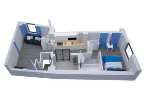 un plano de una casa en Aventure Avignonnaise - ROOFTOP TERRASSE - INTRAMUROS - CITY CENTER, en Aviñón