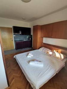 Säng eller sängar i ett rum på Apartmani Škarić