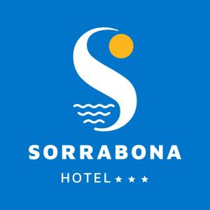 logotipo de un hotel con letras y agua en Hotel Sorrabona, en Pineda de Mar