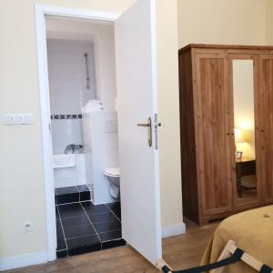 a bathroom with a toilet and a sink at B&B La Ducale in Ghent