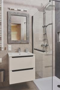 Ένα μπάνιο στο Apartamenty SZAROTKA Nowy Targ