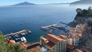 een luchtzicht op een haven met boten in het water bij Marina Grande,102 - Blue Horizon Sorrento in Sorrento