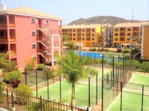 Вид на бассейн в Apartamento de lujo en Residencial El Mocan или окрестностях