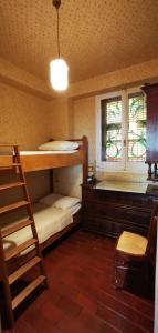 a room with two bunk beds and a window at Due balconcini sul mare in Santa Margherita Ligure