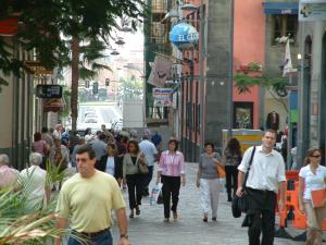 a group of people walking down a busy city street at Hotel Nautico in Santa Cruz de Tenerife