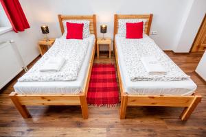 Posteľ alebo postele v izbe v ubytovaní Apartmány Nevädza