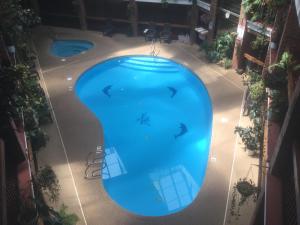 an overhead view of a swimming pool in a hotel at Baymont by Wyndham Cortez in Cortez