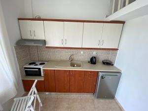Kuchyň nebo kuchyňský kout v ubytování Christina Apartments