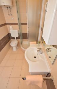 ein Bad mit einem Waschbecken und einem WC in der Unterkunft Apartments Jovic in Makarska