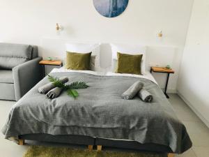 Posteľ alebo postele v izbe v ubytovaní Aquamarina Prima - Beach - Free garage + 37 fotografií