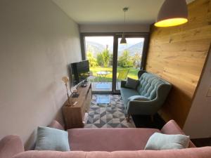 TV a/nebo společenská místnost v ubytování bnb Valais - by La Sittelle
