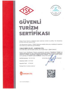 Certifikát, hodnocení, plakát nebo jiný dokument vystavený v ubytování Hanedan Otel Foca Izmir