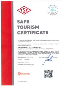 Certifikát, hodnocení, plakát nebo jiný dokument vystavený v ubytování Hanedan Otel Foca Izmir