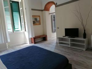 Televízia a/alebo spoločenská miestnosť v ubytovaní Palazzo Guasti Appartamento Il balcone