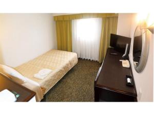 ein Hotelzimmer mit einem Bett und einem TV in der Unterkunft GRG Hotel Naha - Vacation STAY 86660 in Naha