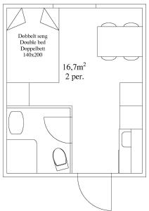Půdorys ubytování Ansager Hotel og Hytteby