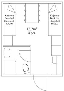 Půdorys ubytování Ansager Hotel og Hytteby