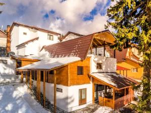 Transalpina Spa في رانسا: منزل في الشتاء مع ثلج على الأرض