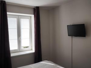 米庫洛夫的住宿－Apartmán 224，一间卧室设有一张床、一个窗口和一台电视