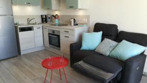 Кухня или мини-кухня в Appartement l'Estivalière face à la mer
