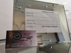 Certifikát, hodnocení, plakát nebo jiný dokument vystavený v ubytování FACTORY - SELF check in