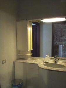 uma casa de banho com um lavatório e um espelho em Agriturismo Cascina Gilli em Spino dʼAdda