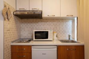 Kuchyňa alebo kuchynka v ubytovaní Studio apartment Oleander + 19 fotografií