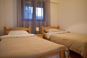 - 2 lits jumeaux dans une chambre avec fenêtre dans l'établissement Apartman Jovana, à Sokobanja