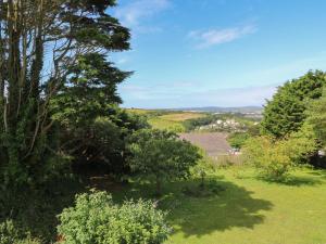a view from the top of a hill with trees at Little Valley View in Hayle
