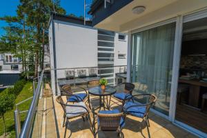 Balkón alebo terasa v ubytovaní Gemini Apartments Siófok I., III.